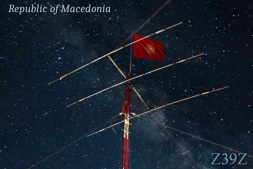 Z39Z antenna tower under the night sky, Republic of Macedonia
